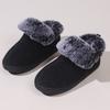 Cross-border Explosion Neutral Felt Collar Bag Heel Cotton Shoes Burgundy Winter Indoor Shoes Comfortable Memory Cotton Winter Models