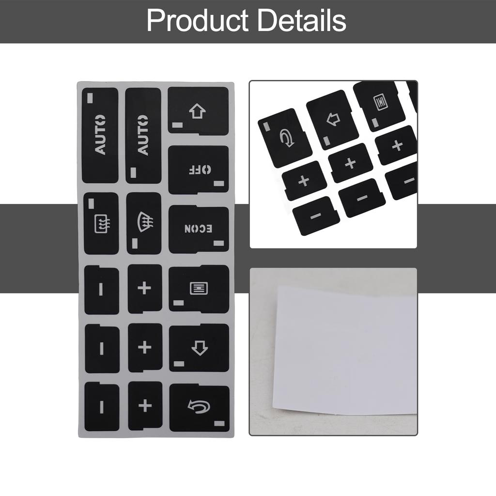 Easy To Install A4 B6 B7 AC Climate Control Button Repair Restoration Decals Stickers White Characters On Black Overlay