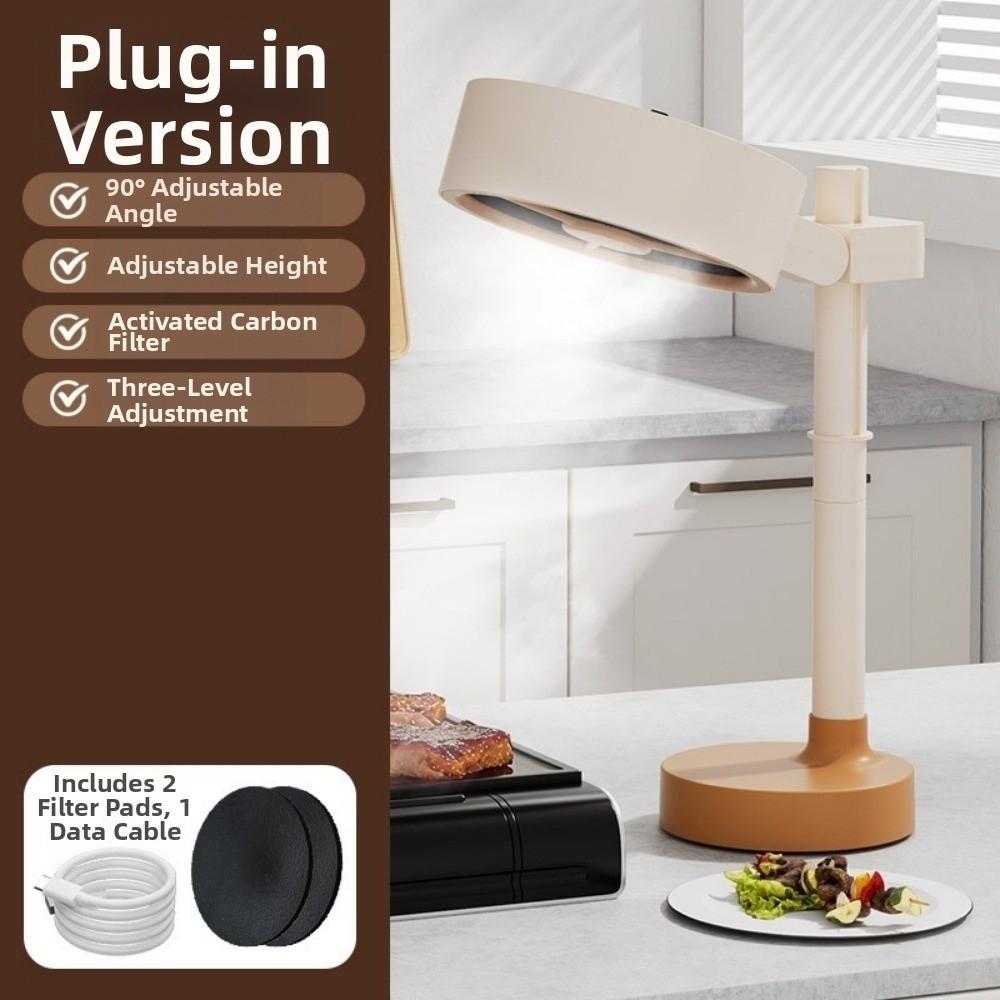 Adjustable Angles Desktop Range Hood Space-Saving Cooking Fume Extractor  Household Use