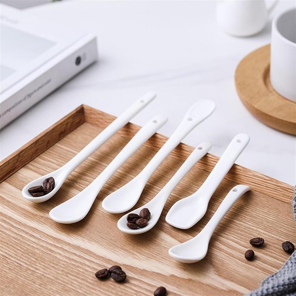 Spoons White Porcelain Tea Spoon, Espresso Spoons, Ceramic Spoons, Ceramic Teaspoon, Ceramic Spoons Small, Spoon for Tea, Tea Spoon for Loose Tea,