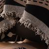 French Leaf Printed Sofa Towel With Tassels Skin-Friendly Chenille Knee Blanket For Office Multifunctional Dustproof Sofa Cover