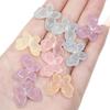 Silver Lined Frosted Butterfly Beads Acrylic Charms for DIY Jewelry Keychain 10 Pcs