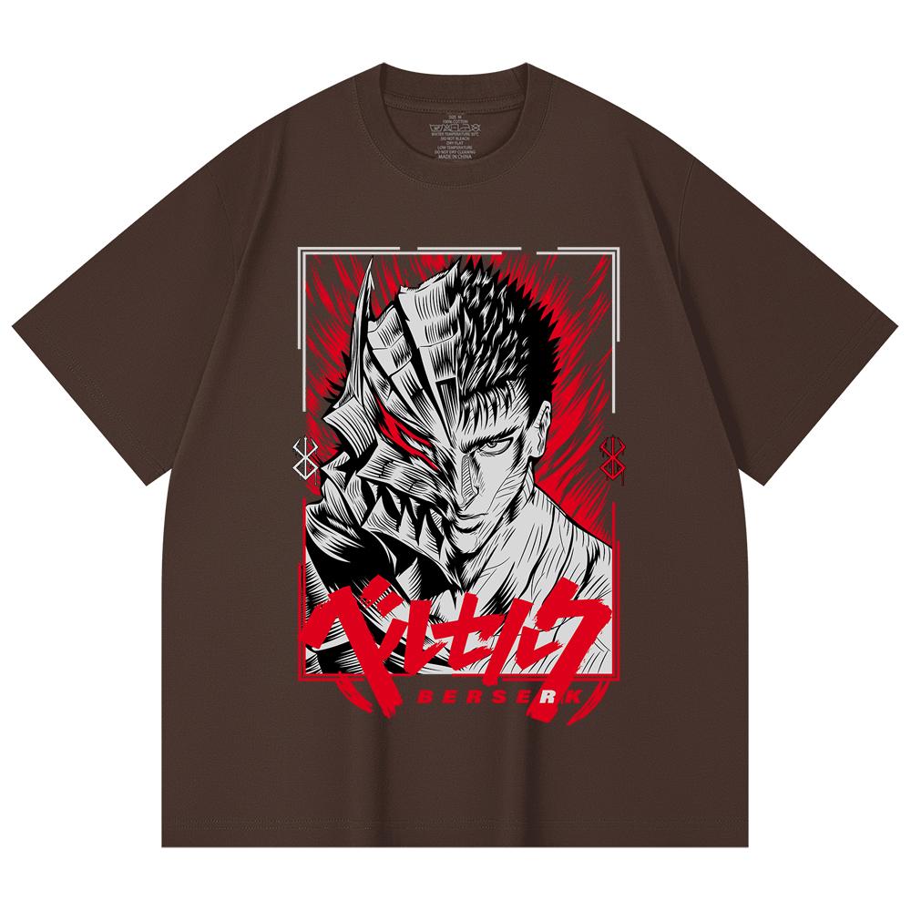 230 Gsm 100% Cotton Berserk V8 Print Unisex Heavy Cotton T Shirt