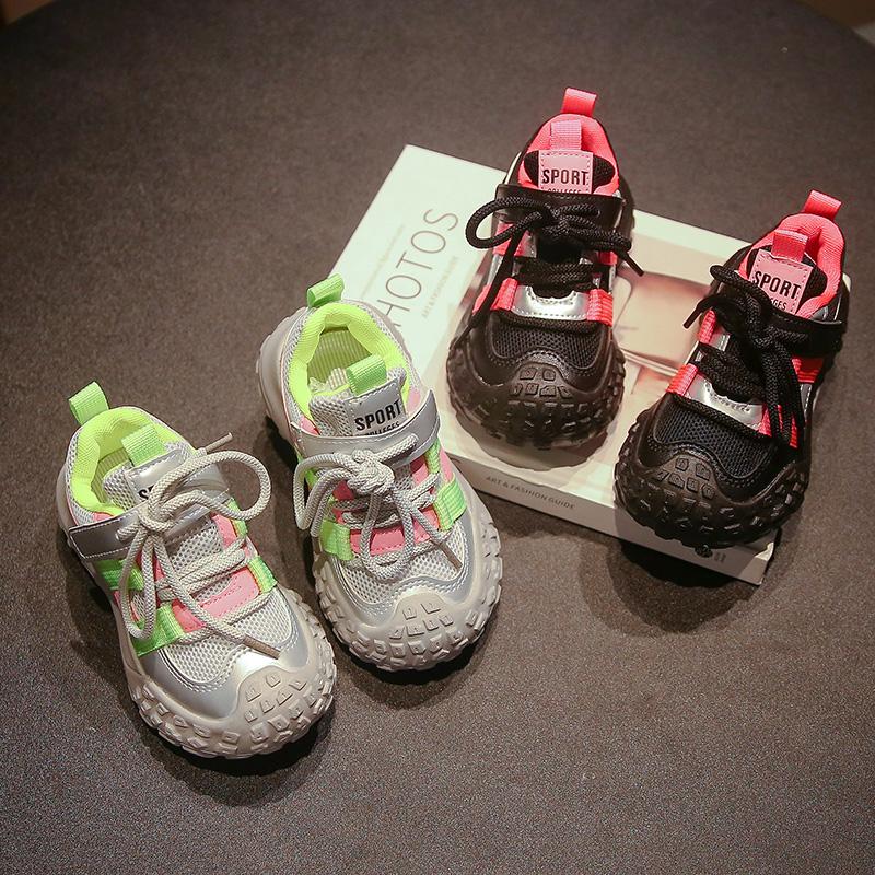 Children's Sneakers Spring Autumn Chunky Girls Basketball Shoes 2024 New Kids Causal Running Shoes School Versatile Thick Bottom