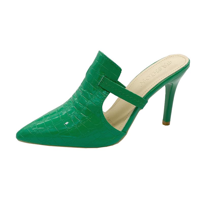 Fashion Spring New Baotou Slippers for Women Fashion Pointe Deep Mouth Slip-on High-heeled High-heel Sandals with Anti-slip Resistance