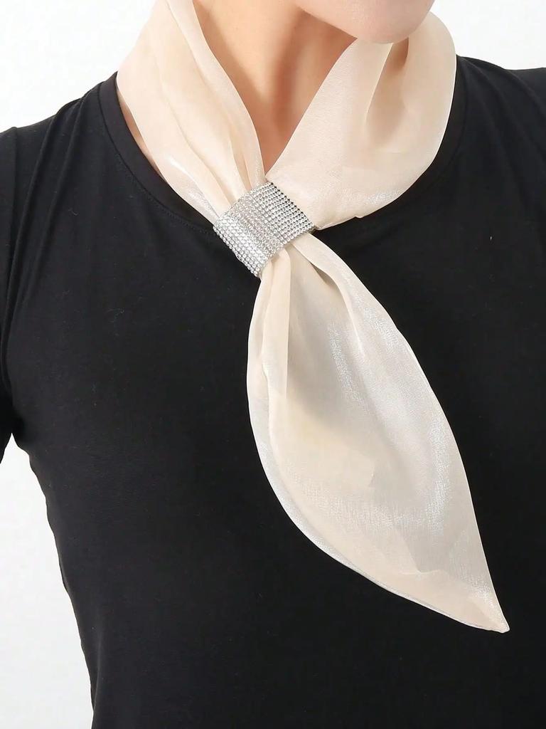 1pc Rhinestone Decor Scarf Ideal For Going Out & Dressing Up Your Look Elegant Bandana,Hair Band,Head Band