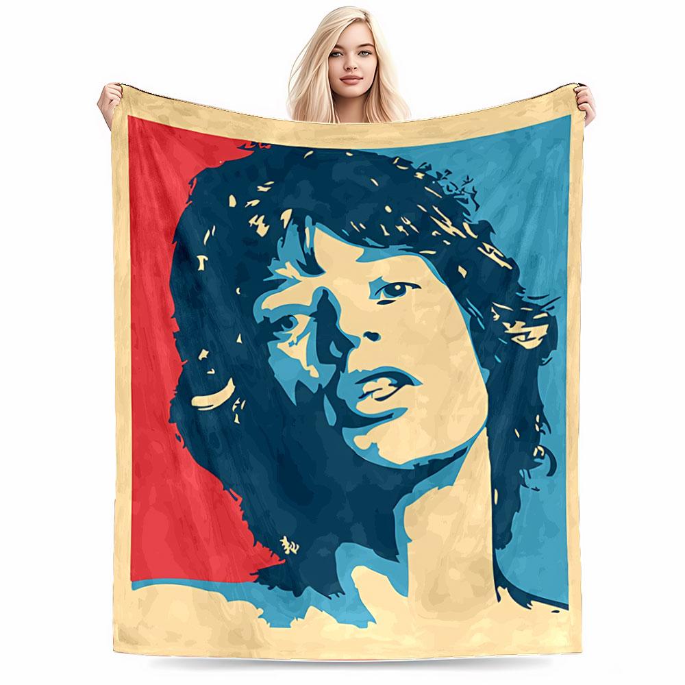 Retro Pop Art Portrait Blanket for All Seasons Blanket Lunch Break Throw Gift