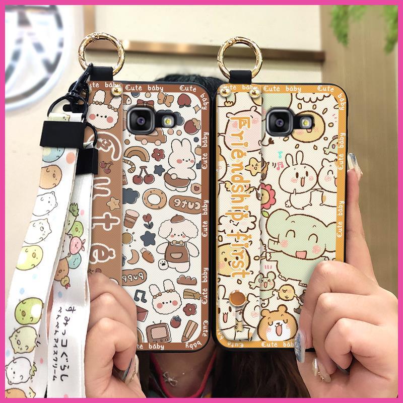 Shockproof Durable Phone Case For Samsung Galaxy A510/A5 2016/SM-A510F Wrist Strap Anti-dust Anti-knock Soft Case Ring