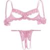 Avidlove Sexy Floral Lace Cutout Lingerie Set for Women Bra Panty 2 Piece