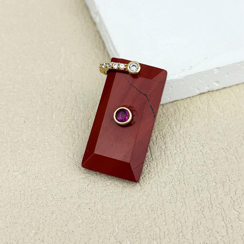 Natural White Crystal Rectangular Pendant Necklace Jewelry Accessories