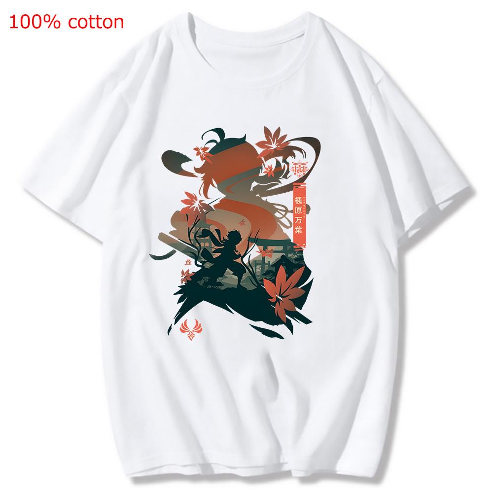 Genshin Impact Printing Tshirts Xiao Venti Print Tee Shirts Hu Tao Zhong Li Graphic T-shirt Kaedehara Kazuha Raiden Shogun Tees