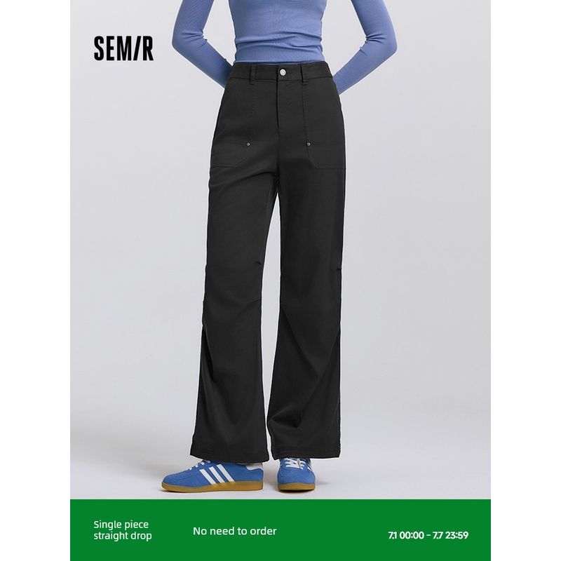 

[Same Style with Mall] Senma Casual Pants Women s Pants 2025 New Arrival Spring Overalls Sports Pants Small Brown Gray 20870 160/66A/M