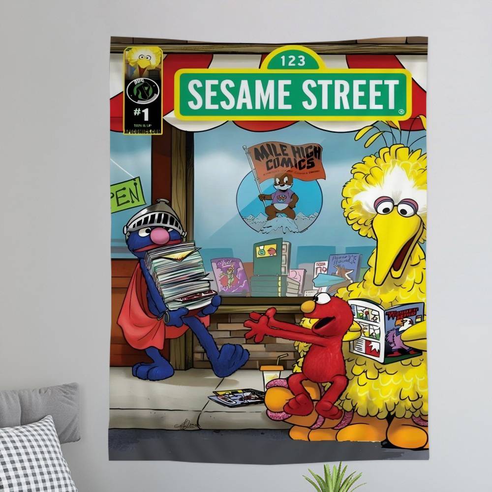 Cartoon SSesame SStreets Hippie Wall Hanging Tapestries for Living Room Home Dorm Decor Art Home Decor