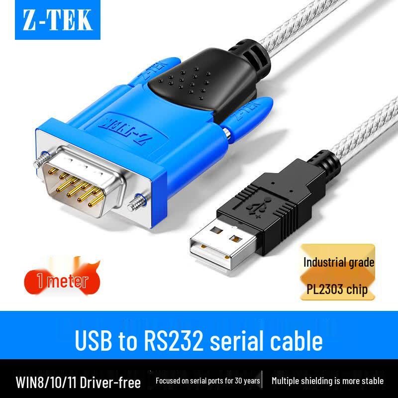 Z-TEK USB to RS232 DB9 Serial Converter Cable 1m