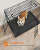 FEANDREA Dog Crate, Foldable, 92.5 cm Long, 2 Doors, L, Black