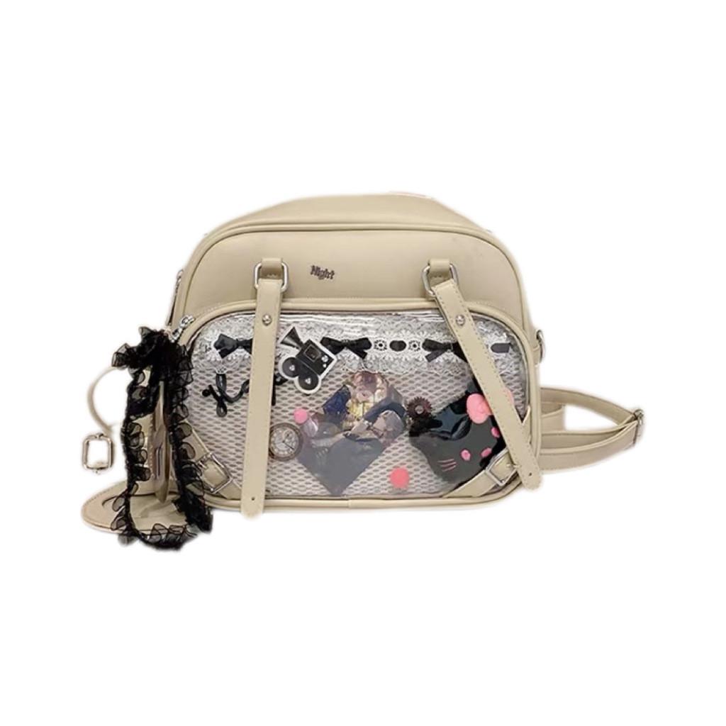 Pu Chiikawa Cartoon Doubles Shoulder Bags Girls Clear Backpack Colors Multi