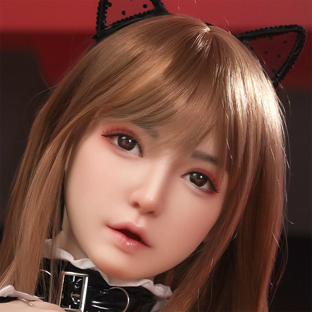 Head with Realistic Oral Function 100% Silicone Compatible with 130-180cm Sex Dolls M16 Thread Interface Wig & Implant Hair Options 3kg