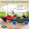 Kids Ride On Car with Remote Control, Music, Horn, 4 Spring Suspension Wheels, LED Lights for 3-5 Years Old, Green