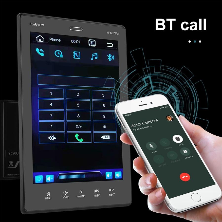 9.5" IPS Touch Screen Car Bluetooth Media Music Player FM Support Multi Language