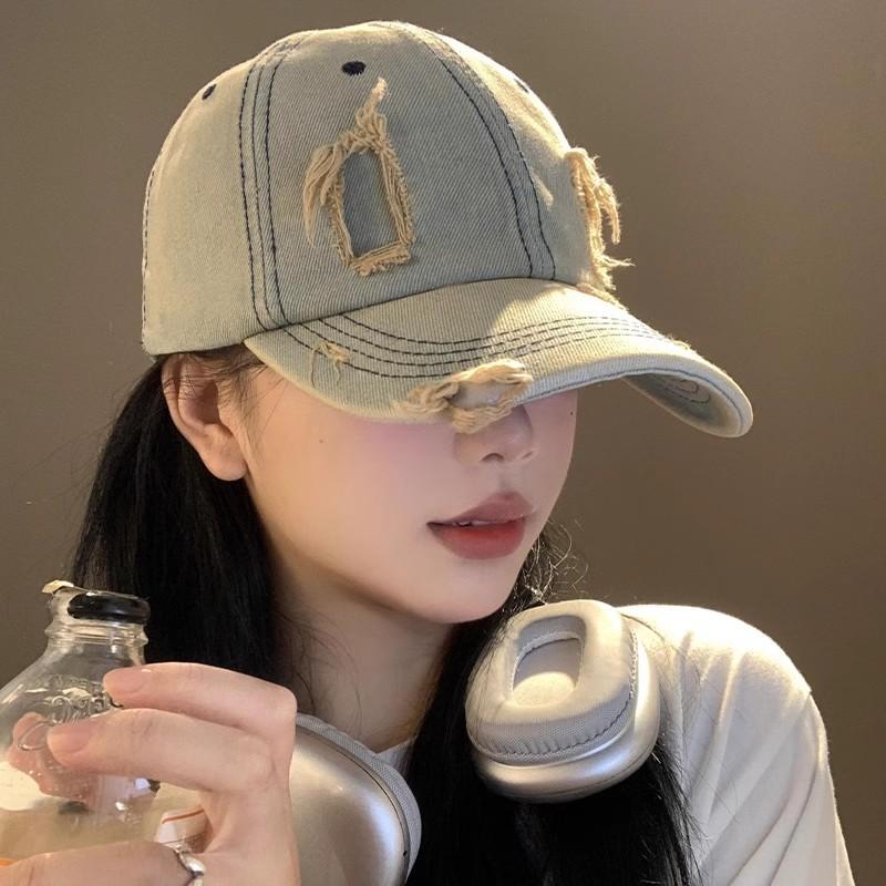 New Niche Ripped Design Denim Baseball Cap Men And Women Old Trend Big Head Sunshade Adjustable Sports Hip Hop Hat Gorras