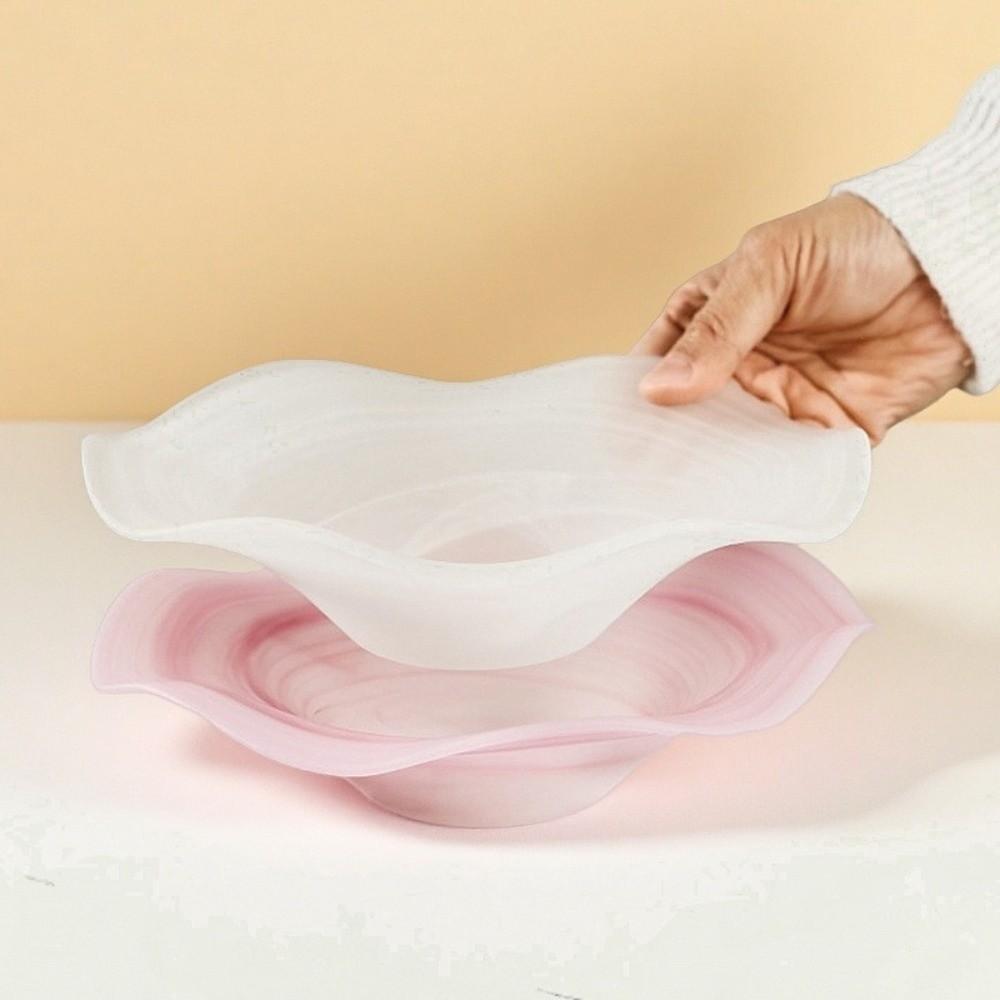 Irregular Straw Hat Glass Plate Frosted Texture Dessert Plate Trendy Glass Tray Holiday Parties
