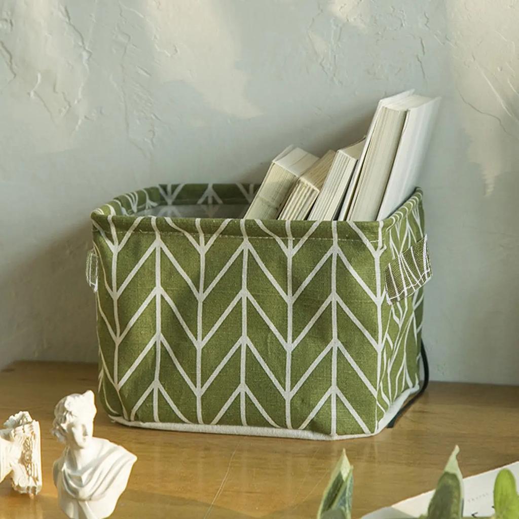 Linen Desktop Storage Basket Sundries Toy Storage Box Laundry Basket Underwear Cosmetic Organizer Office Stationery Organizer