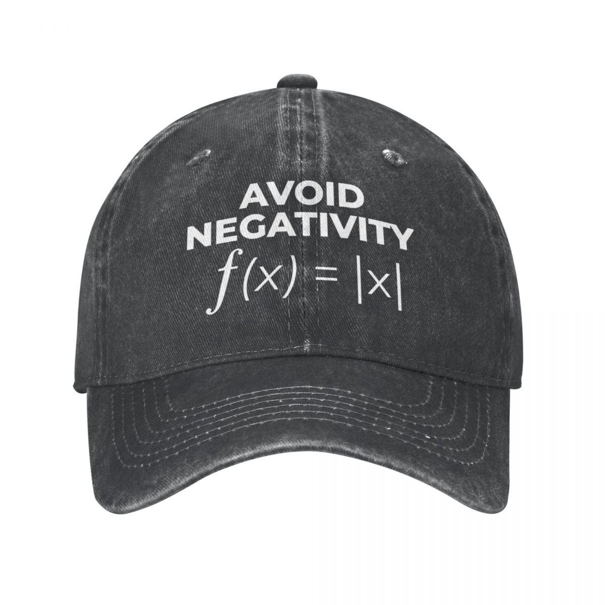 

Avoid Negativity Funny Calculus Baseball Cap Vintage Distressed Denim math teacher Snapback Cap Men Women Outdoor Running Hats One Size