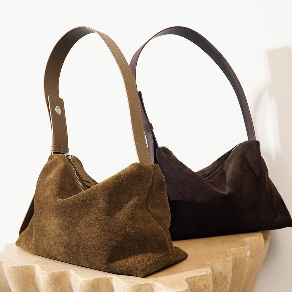 Genuine Leather Women's Tote Bag - High-Silk Matte Cowhide, Large Capacity, Commuting Shoulder/Underarm Bag