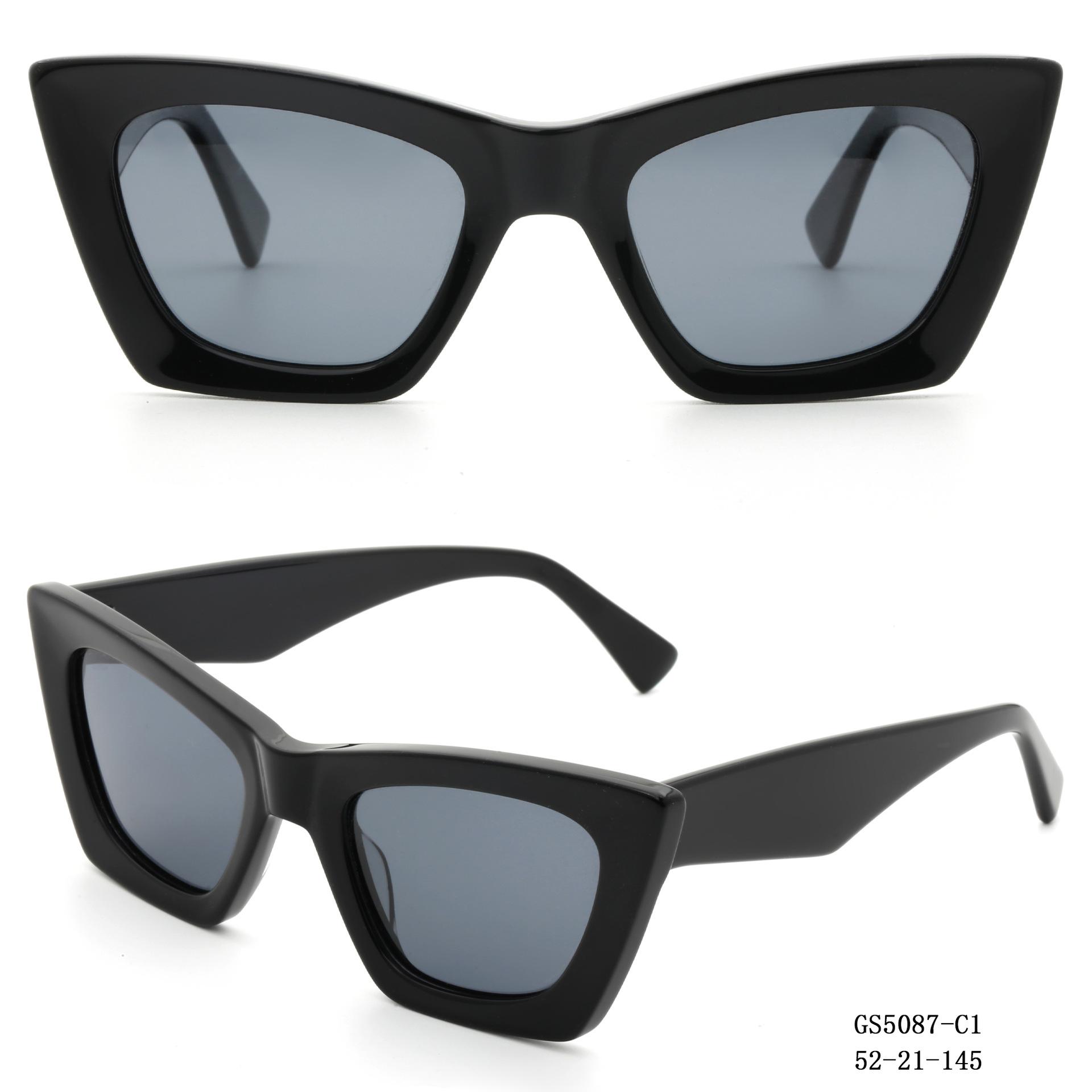 

New Fashion Cat Eye High-end Acetate Women Polarized Sunglasses Outdoor Beach Tourism Driving UV400 Protection Man SUN GLASSES as picture