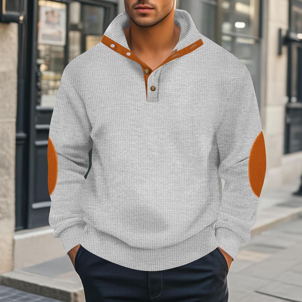 2026 Autumn and Winter New Style Stand Collar Fashion Solid Color Casual Versatile Men's Pullover Sweatshirt Long Sleeve