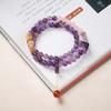 Natural Amethyst Beaded Bracelet for Women, Nine Purple Fire Energy, Light Luxury, High-End Feel, Buddhist Bead Bracelet Jewelry