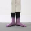 Pilates Anti-slip Yoga Socks, Gradient Color Women's All-cotton Five-finger Socks, Indoor Fitness Sports Mid-calf Socks