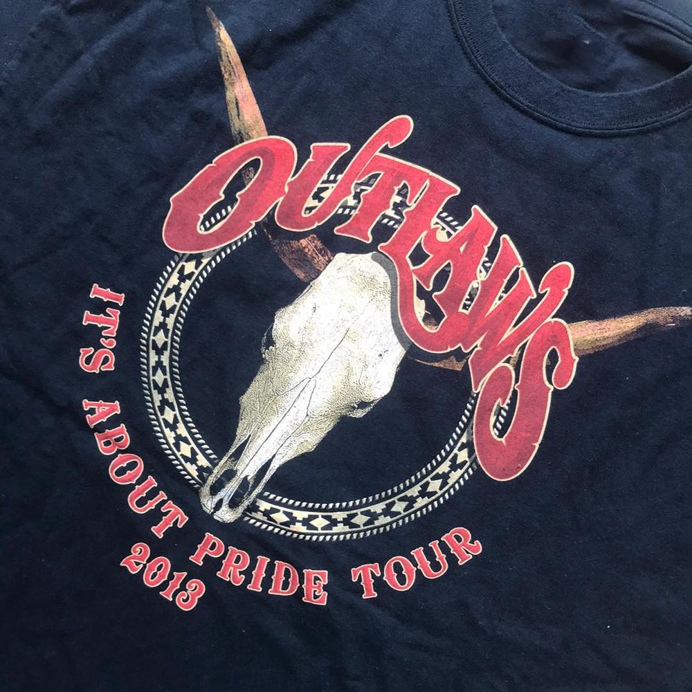 

Rare Outlaws Pride Tour Band Short Sleeve Black All Size Shirt QQ1142 Unisex T-Shirt S