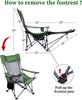 Camping Lounge Chair, Portable Reclining Camping Chair, Folding Camping Chair with Footrest,Headrest & Storage Bag