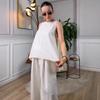 Summer 2025 Women's Fashion: Sleeveless Top & Wide-Leg Pants Set - European & American Style.
