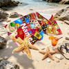 Custom Name Personalized Candy Crush Saga Print Beach Towel, for Trip Camping Beach Party Home Decor, Birthday Gift for Family & Friends