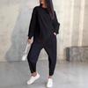 2025 Fall/Winter Women's Casual Round Neck Loose Long Sleeve Irregular Sweatshirt Set