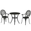 Three-Piece Elegant Aluminium Garden Set - Black