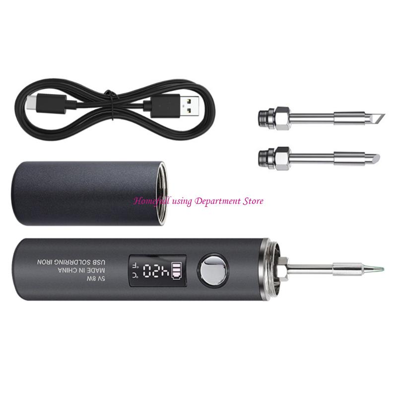  Miniature DC3.7V 8-10W USB Soldering Iron Tool USB Type C Operated  5Level Heat
