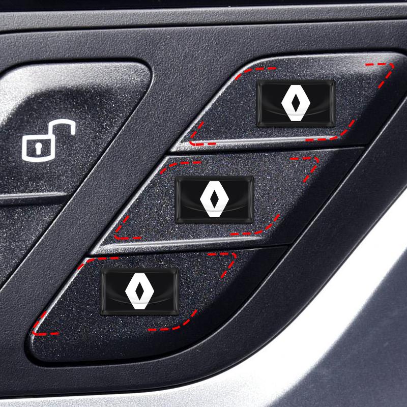 Carbon Fiber Steering Wheel Car Logo Emblem 3D Stickers For Renault Dacia Koleos Clio Laguna 2 Megane 2 3 Duster Logan Captur