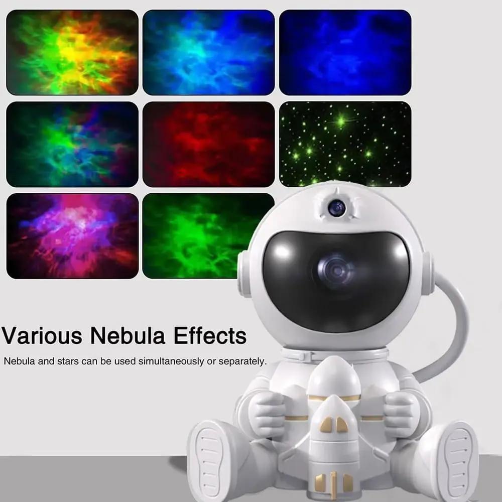 LED Star Galaxy Projector Night Light Starry Sky Astronaut Rocket Porjector Lamp For Decoration Bedroom Room Decor Children Gift
