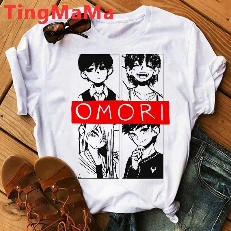 Omori Yaz Üst Giyim Unisex Baskı Estetik Sokak Giyimi Ulzzang Tişört Tumblr Omori Tişört Erkek Unisex