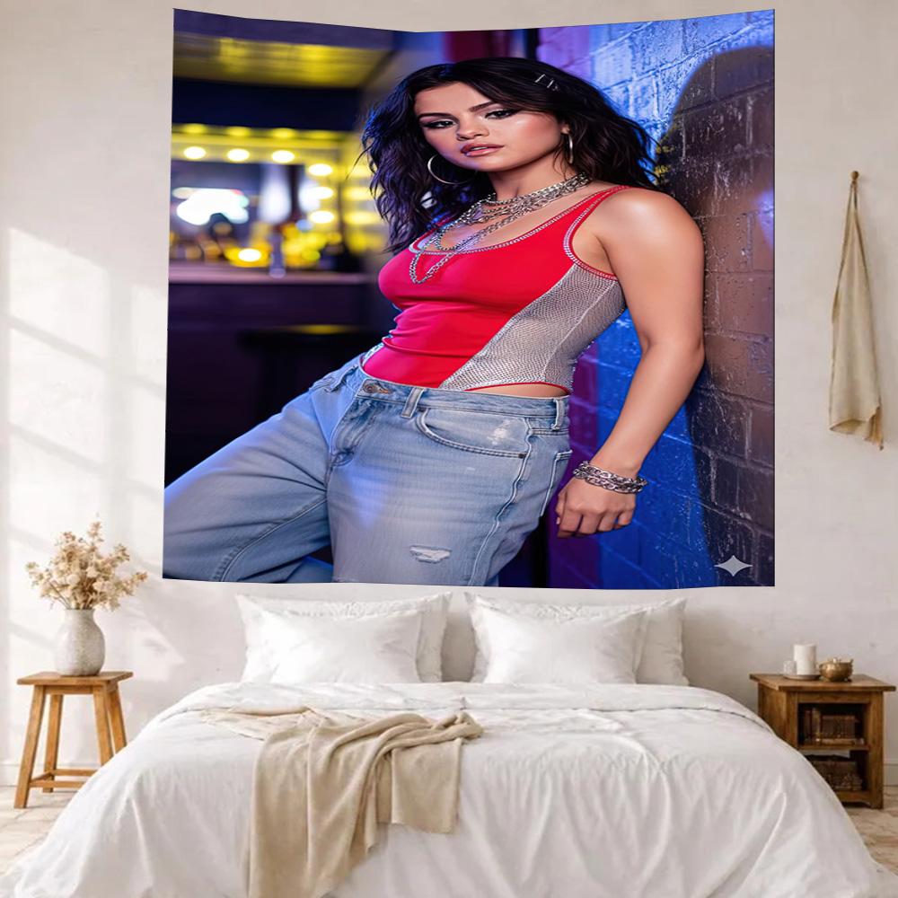 Selena Gomez1 Wall Decor Tapestry Art For Pet Memorial Birthdaywedding Party Backdrop Family Gift