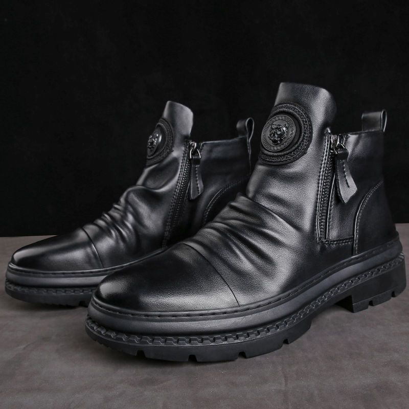2023 Autumn High Top New Men's Shoes Men's Boots All Zip Shoes Boots Men's Casual Shoes