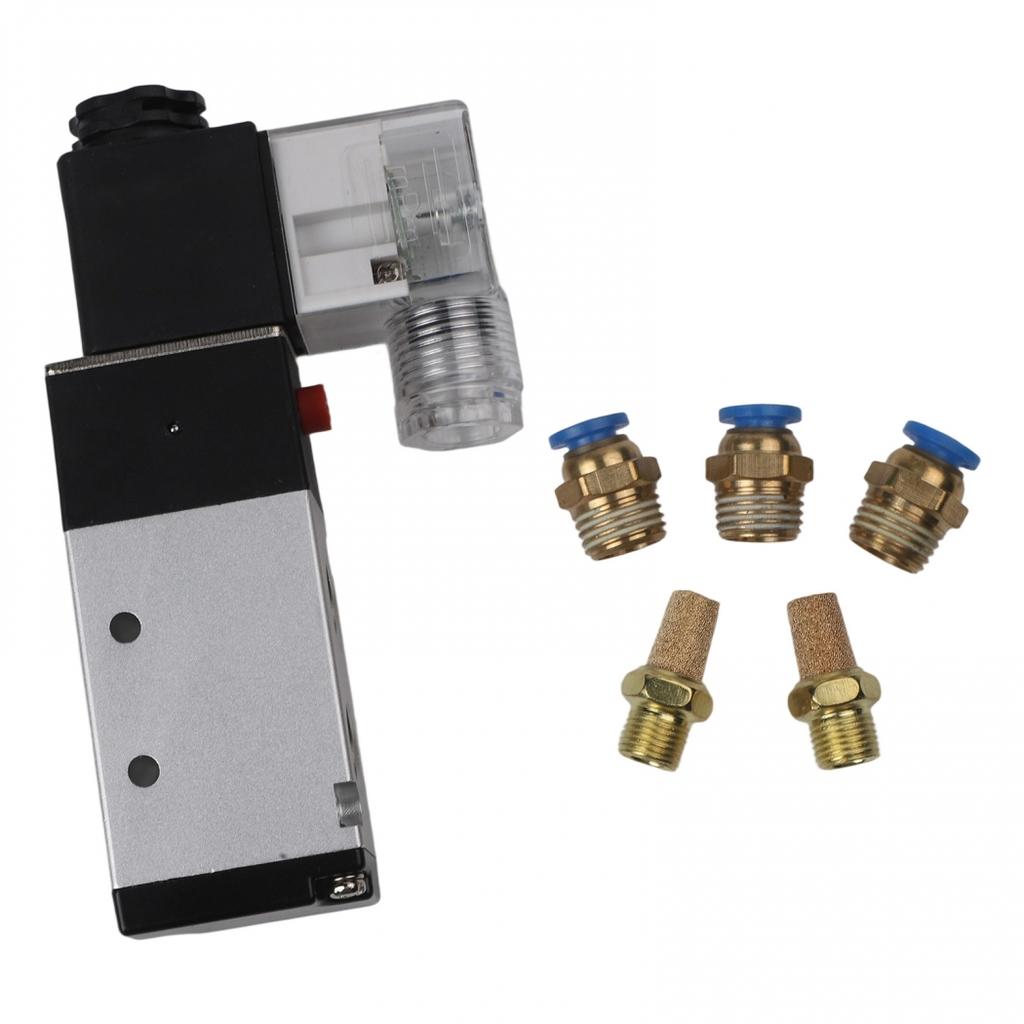 Průměr konektoru 1/4 palce DC 12V Ventil Pneumatický ventil Elektromagnetický ventil