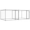 VidaXL Klatka dla Psa z Drzwiami, Kojec dla Psa, Dom dla Psa, Budka Ogrodowa Tarasowa, Szary 4x2x1,5 m Stal 3209573