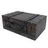 Wooden Chest Vintage Wood Storage Trunk with Lid Retro Suitcase Portable Box Ancient Photography Props S