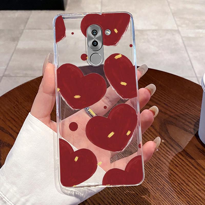 Casing For Huawei GR5 2017 / Mate 9 Lite / Honor 6X Case Aesthetic Cute Cat Cartoon Soft Silicone Transparent Back Cover Bumper