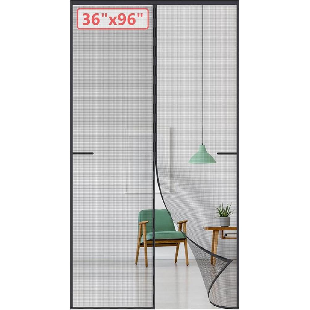 Upgraded Magnetic Screen Door for Tall Door to 38x98 with 42 Longer & Stronger Magnets,Retractable Screen Doors for Front Door,Heavy Duty Fiberglass