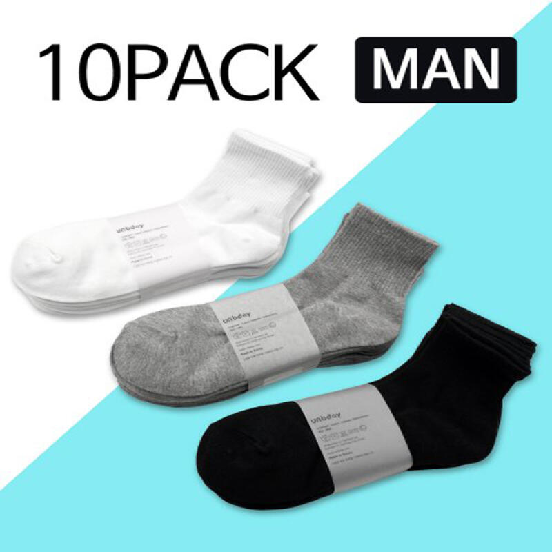 [10 PACK] Men s Mid-Calf Socks Black 5-legged